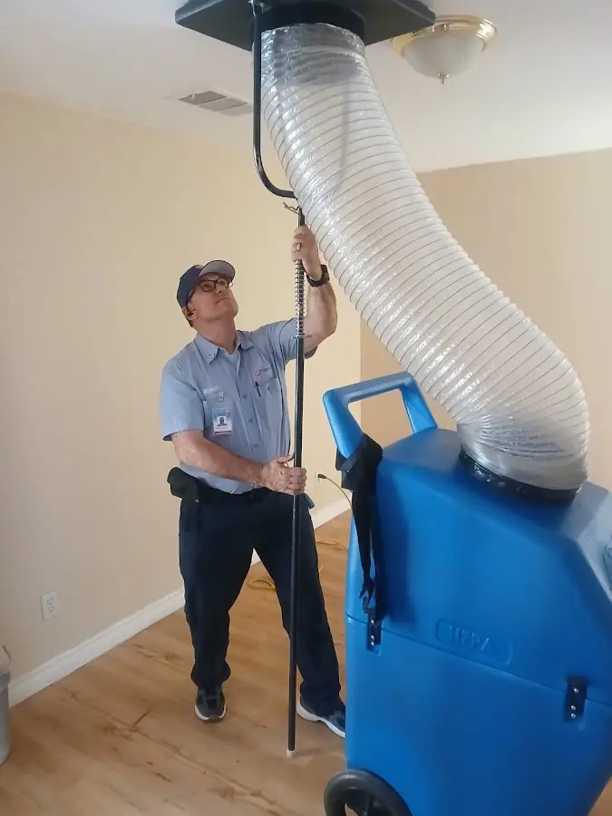 HVAC Installation technician using HEPA equipment in Cornelia